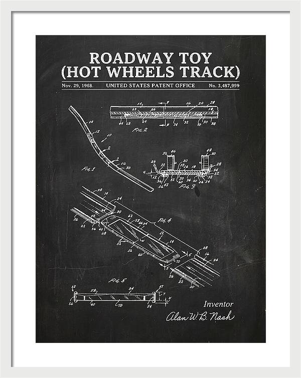 Hot Wheels Track Roadway Toy Chalkboard Patent Us3487999a