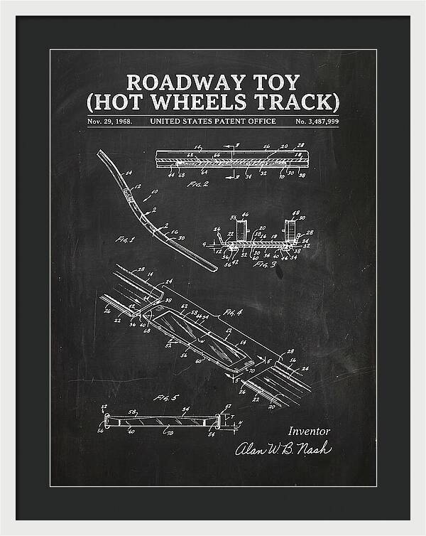 Hot Wheels Track Roadway Toy Chalkboard Patent Us3487999a