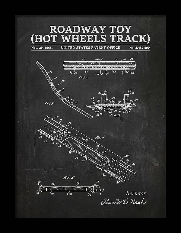 Hot Wheels Track Roadway Toy Chalkboard Patent Us3487999a