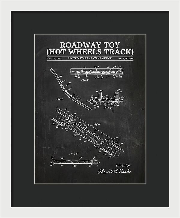 Hot Wheels Track Roadway Toy Chalkboard Patent Us3487999a