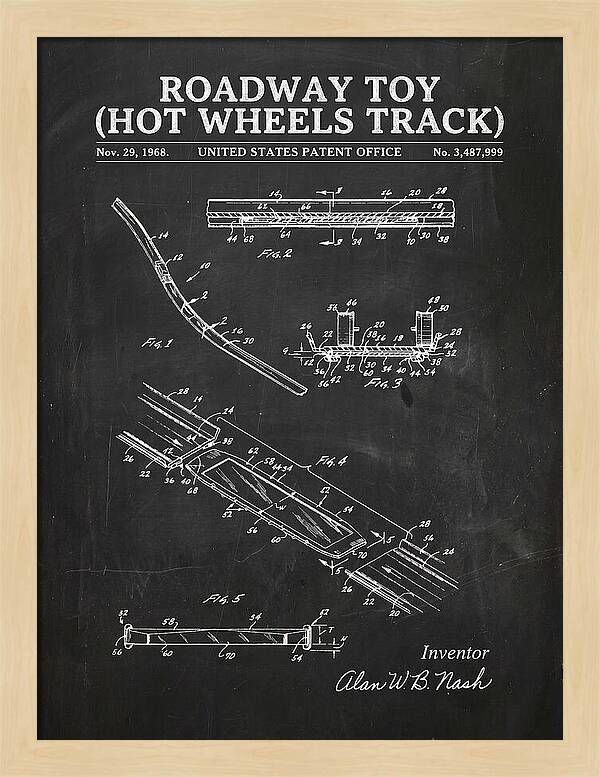 Hot Wheels Track Roadway Toy Chalkboard Patent Us3487999a