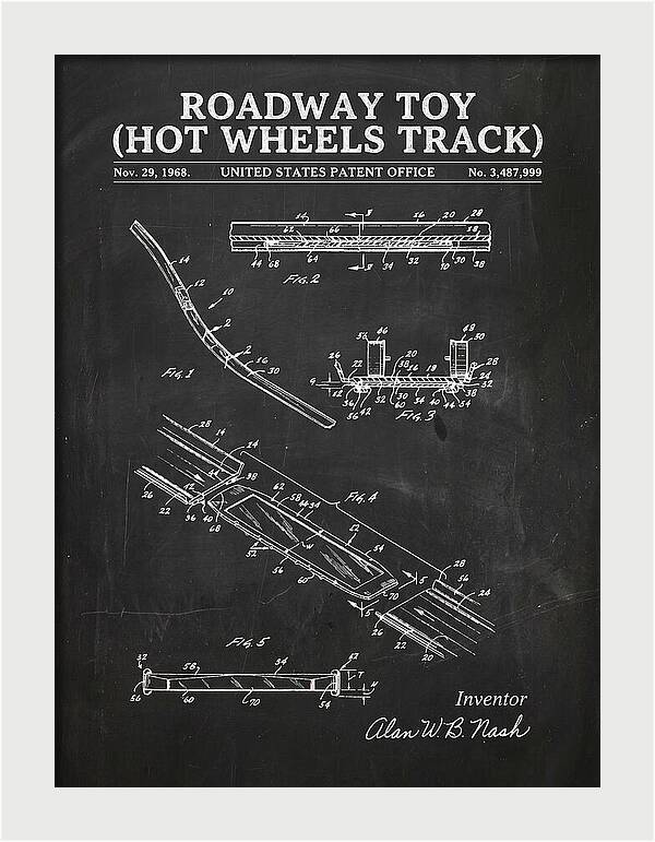Hot Wheels Track Roadway Toy Chalkboard Patent Us3487999a