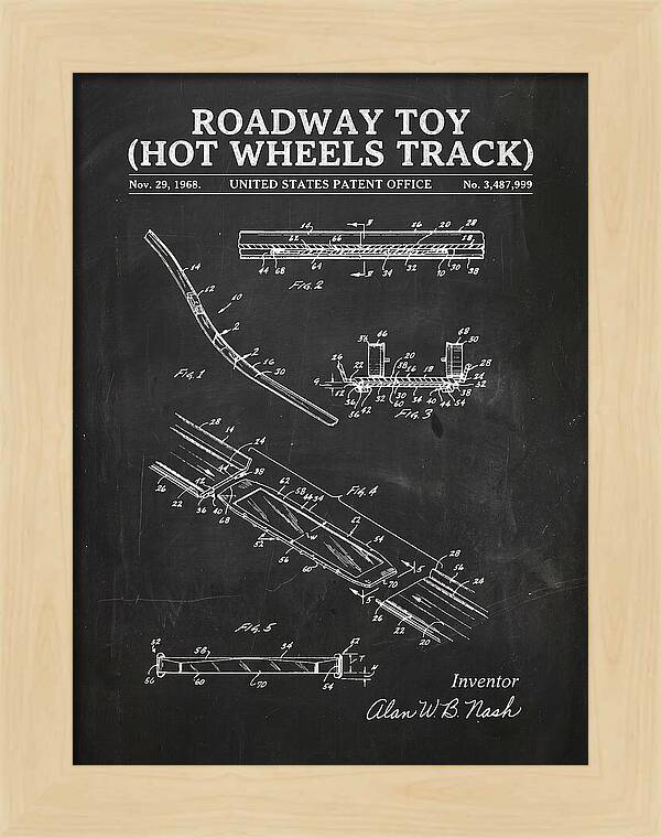 Hot Wheels Track Roadway Toy Chalkboard Patent Us3487999a