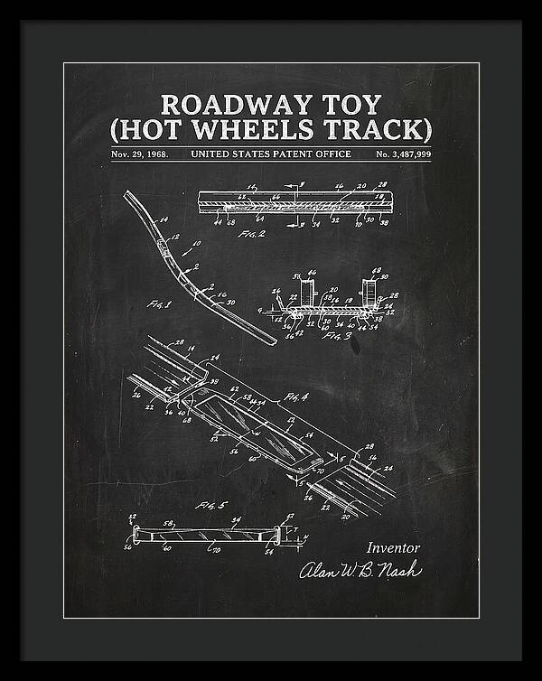 Hot Wheels Track Roadway Toy Chalkboard Patent Us3487999a