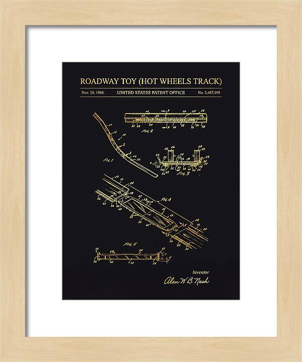 Hot Wheels Track Roadway Toy Gold Patent Us3487999a