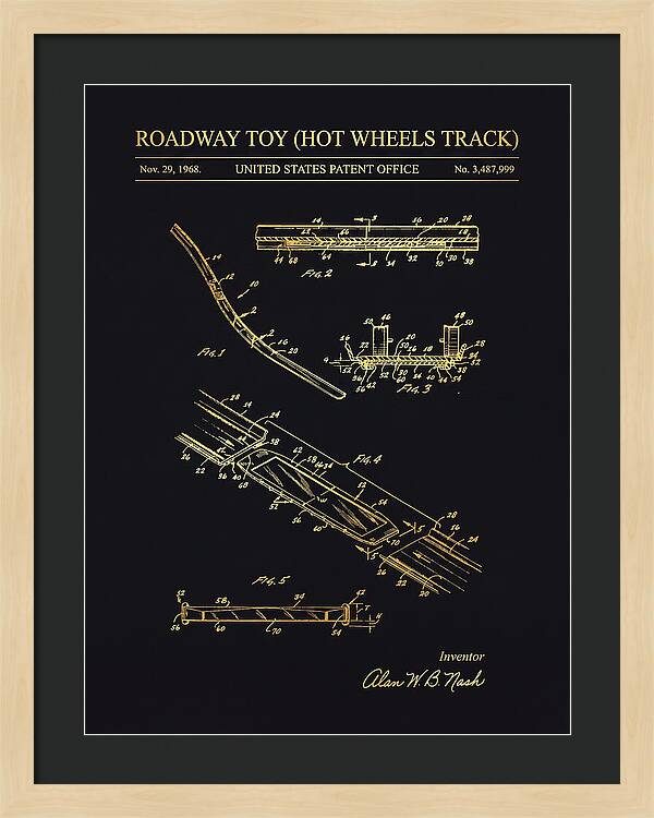 Hot Wheels Track Roadway Toy Gold Patent Us3487999a