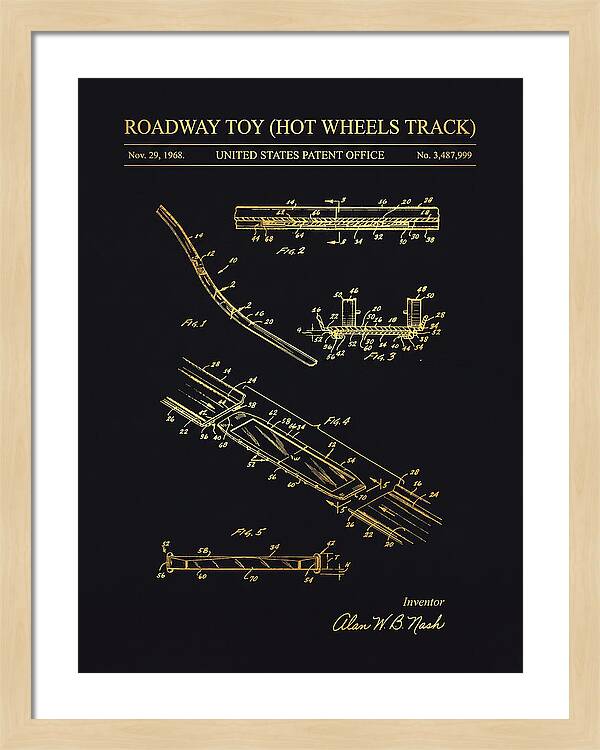 Hot Wheels Track Roadway Toy Gold Patent Us3487999a