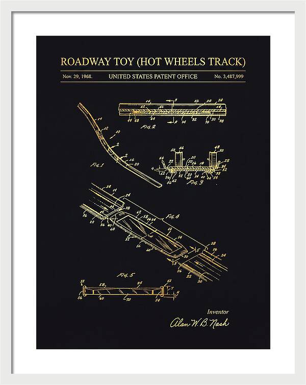 Hot Wheels Track Roadway Toy Gold Patent Us3487999a