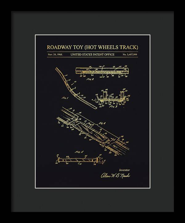 Hot Wheels Track Roadway Toy Gold Patent Us3487999a