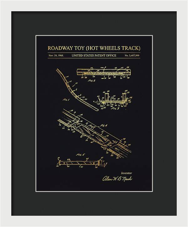 Hot Wheels Track Roadway Toy Gold Patent Us3487999a