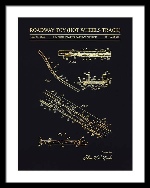 Hot Wheels Track Roadway Toy Gold Patent Us3487999a