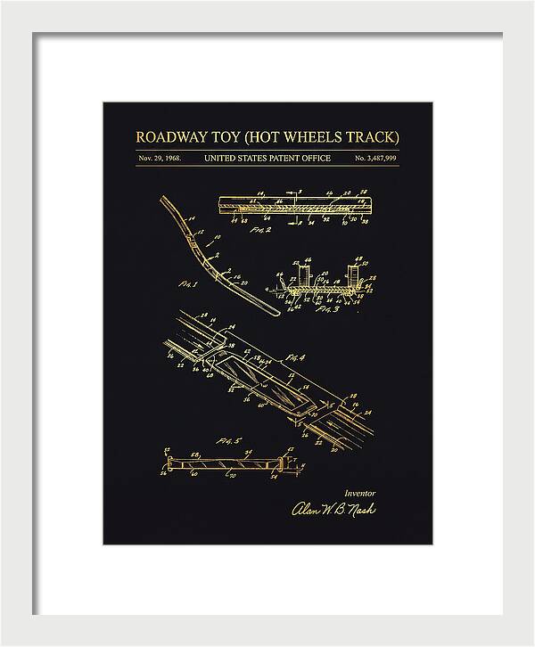 Hot Wheels Track Roadway Toy Gold Patent Us3487999a