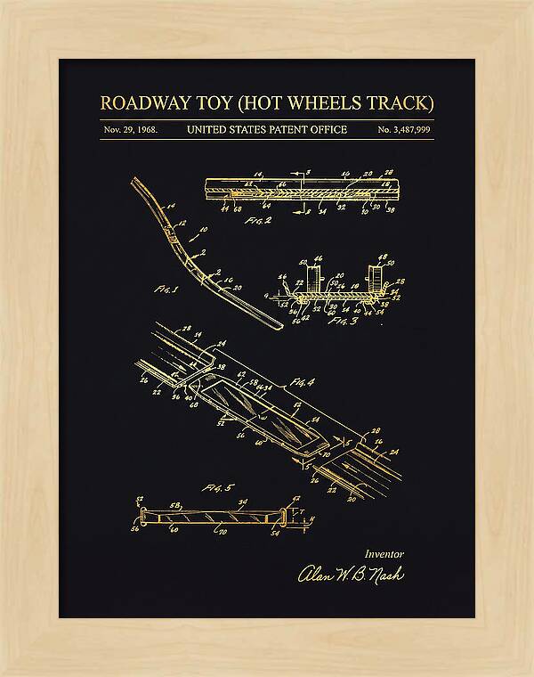 Hot Wheels Track Roadway Toy Gold Patent Us3487999a