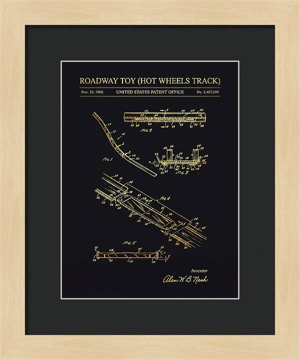 Hot Wheels Track Roadway Toy Gold Patent Us3487999a