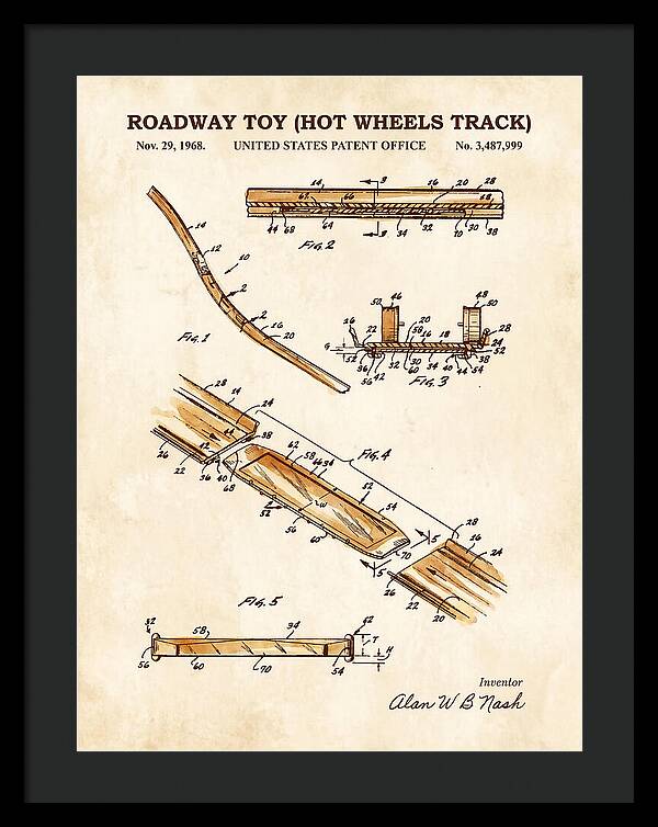 Hot Wheels Track Roadway Toy Watercolor Patent Us3487999a