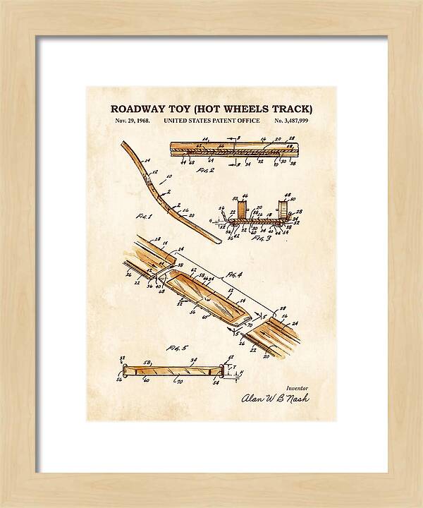 Hot Wheels Track Roadway Toy Watercolor Patent Us3487999a