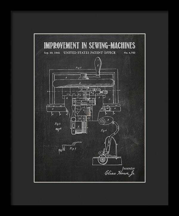 Howe Sewing Machine Chalkboard Patent Us4750a