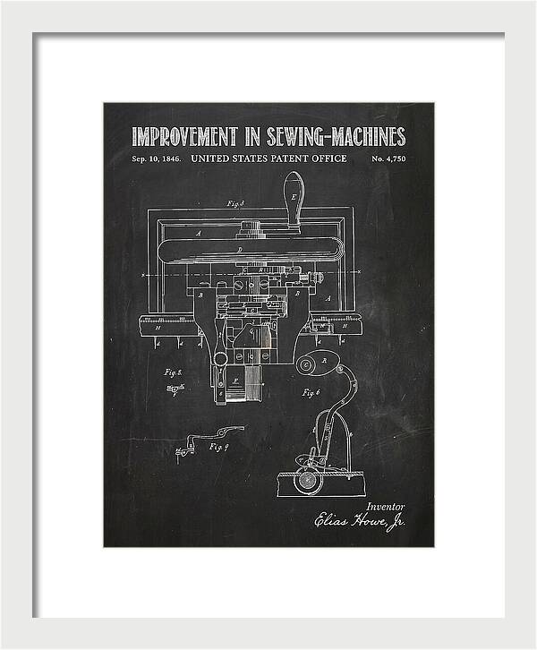 Howe Sewing Machine Chalkboard Patent Us4750a