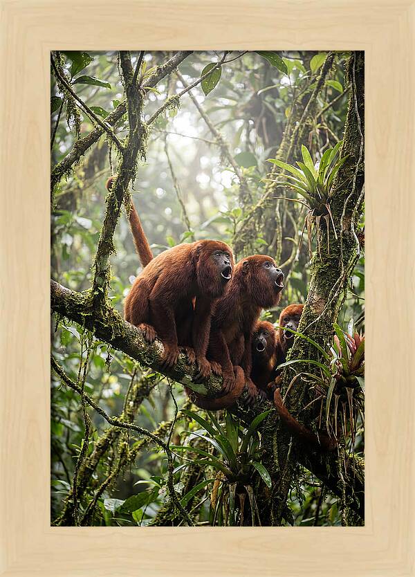 Howler Monkey Troop In Canopy