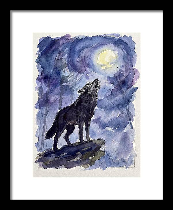 Howling Wolf Under Moonlight