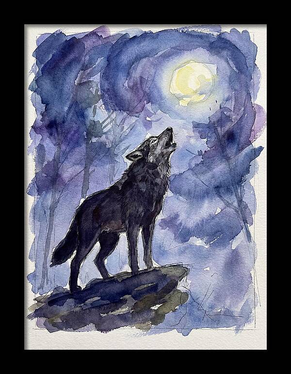 Howling Wolf Under Moonlight