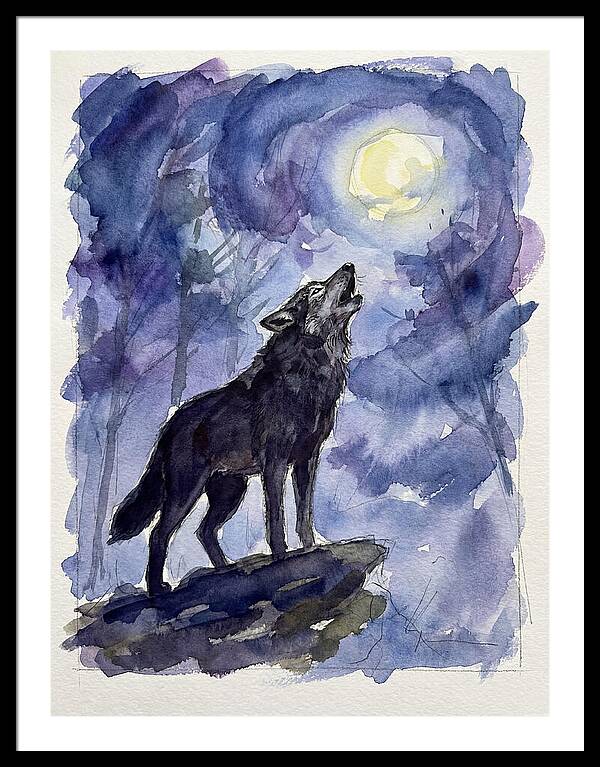 Howling Wolf Under Moonlight
