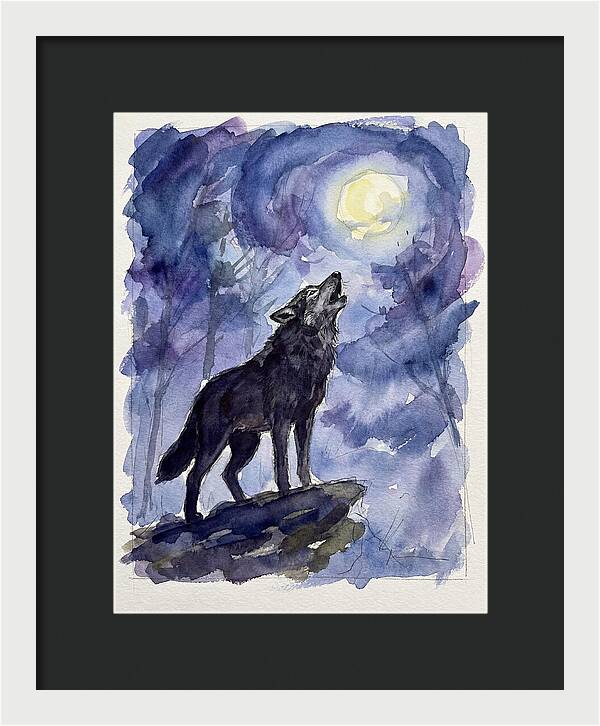 Howling Wolf Under Moonlight