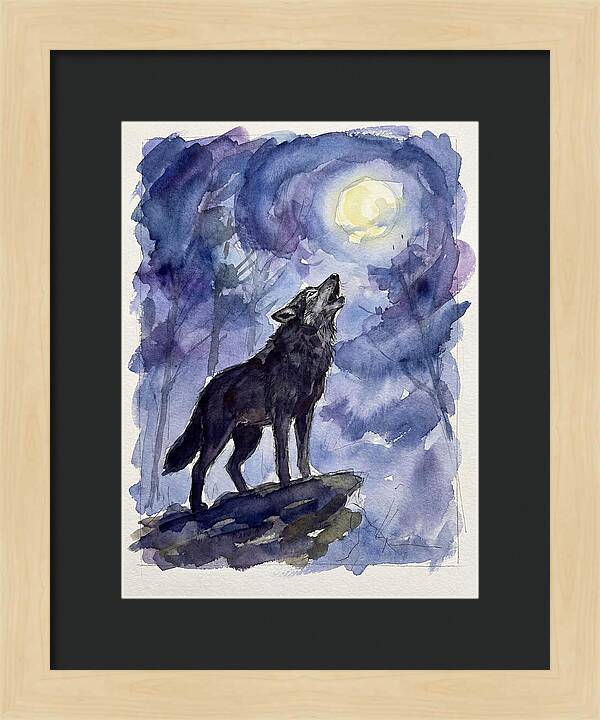Howling Wolf Under Moonlight