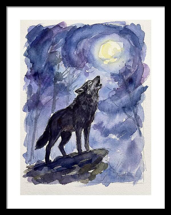 Howling Wolf Under Moonlight