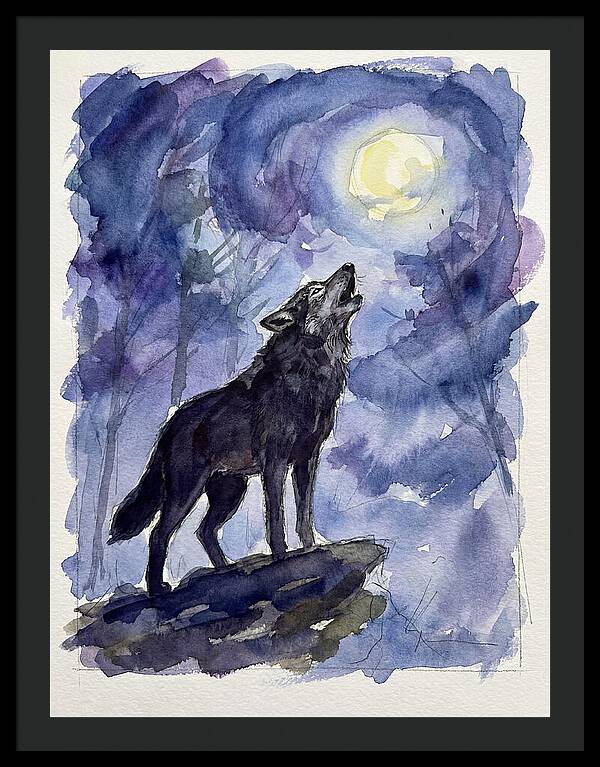 Howling Wolf Under Moonlight