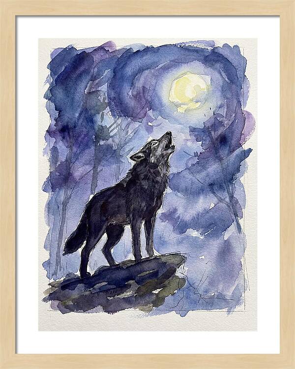 Howling Wolf Under Moonlight