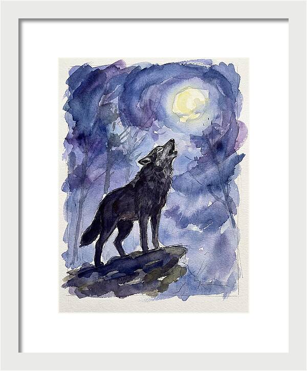 Howling Wolf Under Moonlight