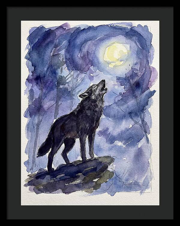 Howling Wolf Under Moonlight