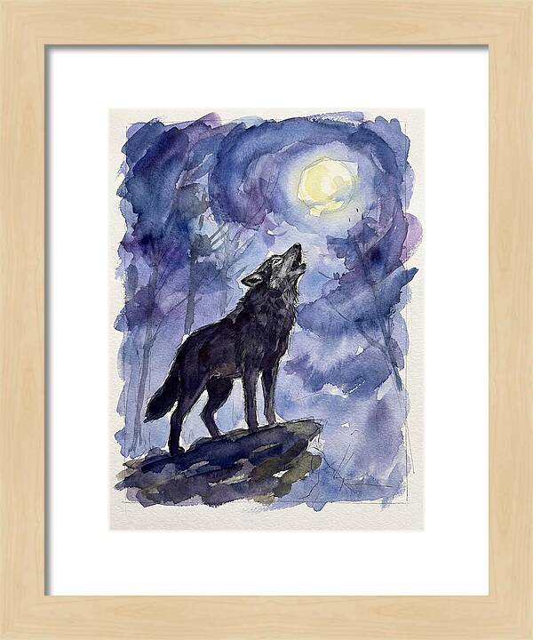 Howling Wolf Under Moonlight