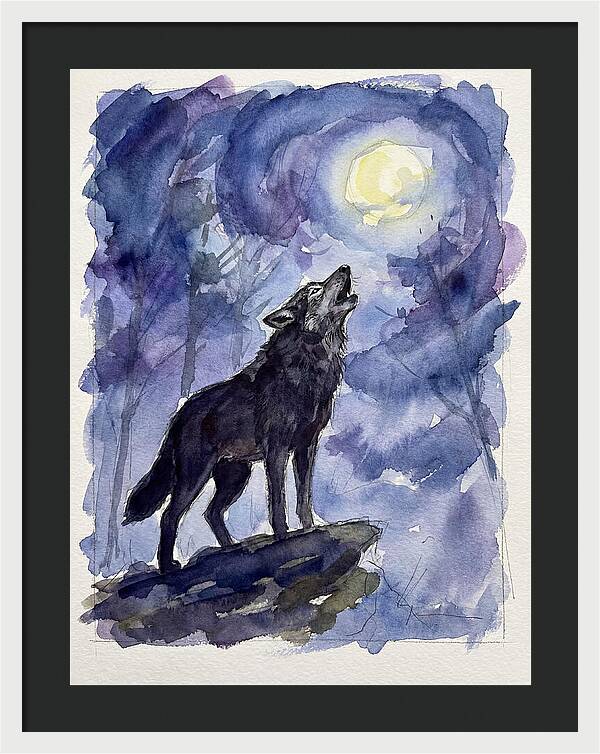 Howling Wolf Under Moonlight
