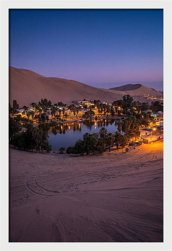 Huacachina Oasis At Dusk