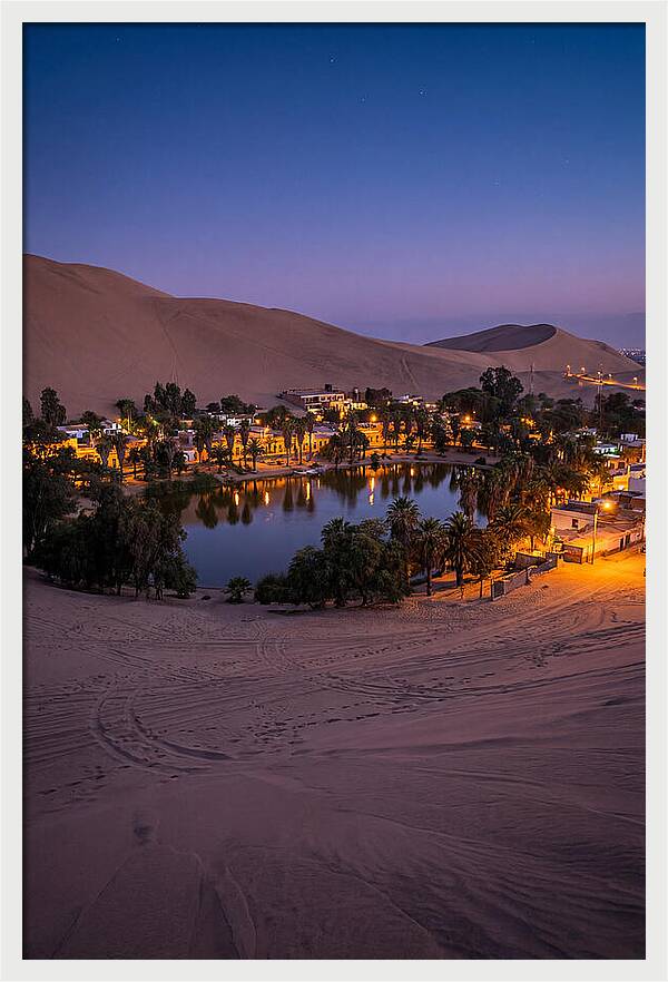 Huacachina Oasis At Dusk