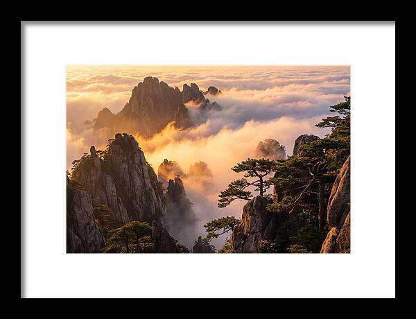 Huangshan Sunrise Over Clouds