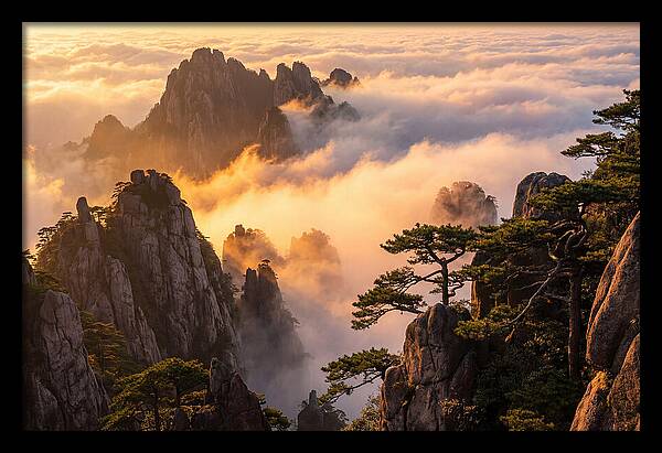 Huangshan Sunrise Over Clouds
