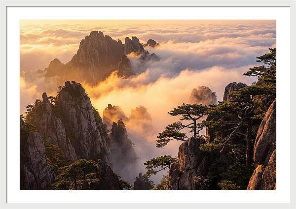 Huangshan Sunrise Over Clouds