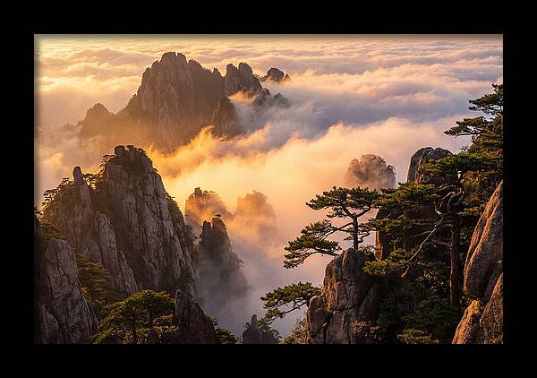 Huangshan Sunrise Over Clouds