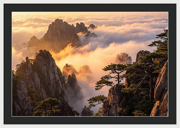 Huangshan Sunrise Over Clouds