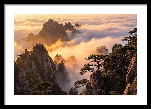 Huangshan Sunrise Over Clouds