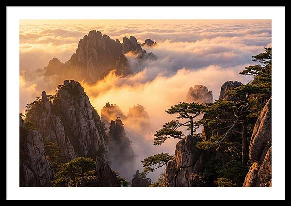 Huangshan Sunrise Over Clouds