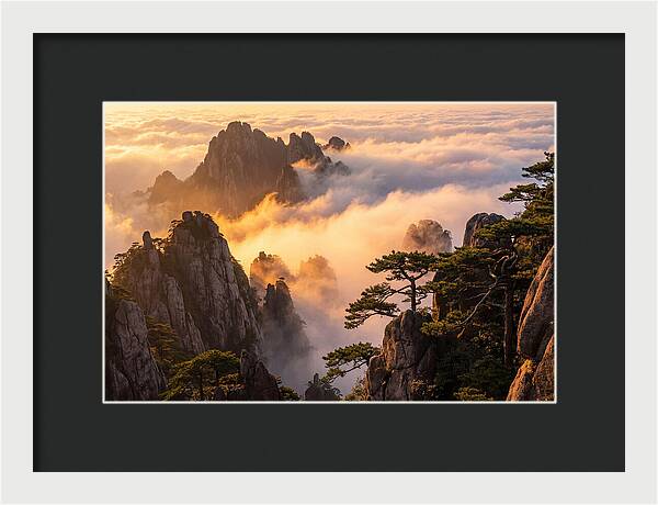 Huangshan Sunrise Over Clouds