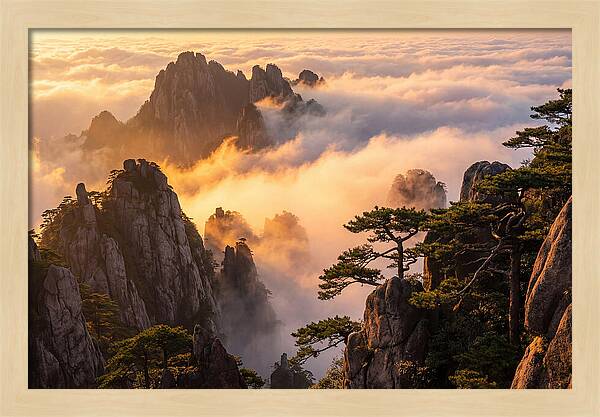 Huangshan Sunrise Over Clouds