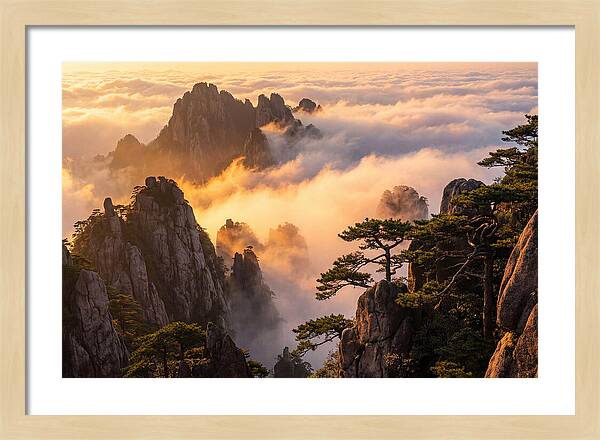 Huangshan Sunrise Over Clouds