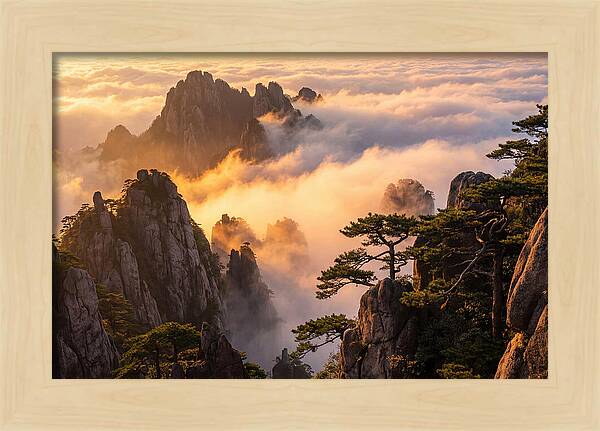 Huangshan Sunrise Over Clouds
