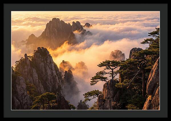 Huangshan Sunrise Over Clouds