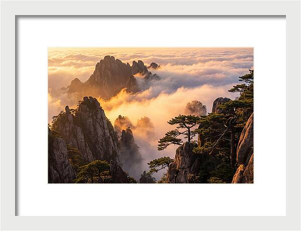 Huangshan Sunrise Over Clouds